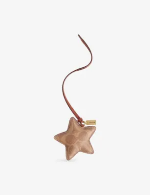 COACH Star Puffy Signature Coated-Canvas Bag Charm in Tan Caramel – Mens | Keyrings