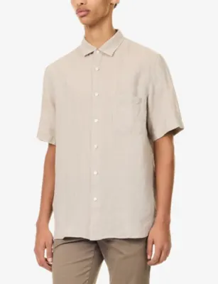 SUNSPEL Regular-Fit Short-Sleeve Linen Shirt detail 3