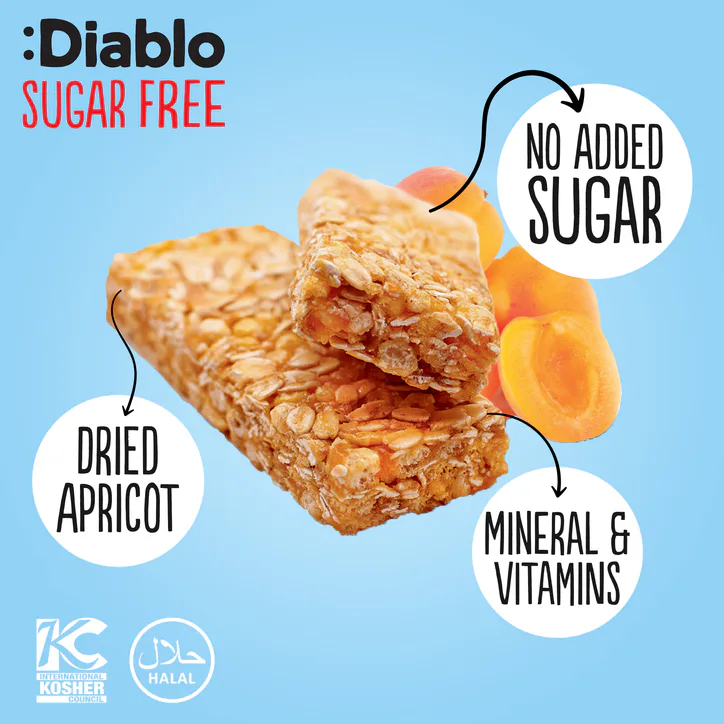 Diablo No Added Sugar Muesli Bar Apricot 30g detail 2