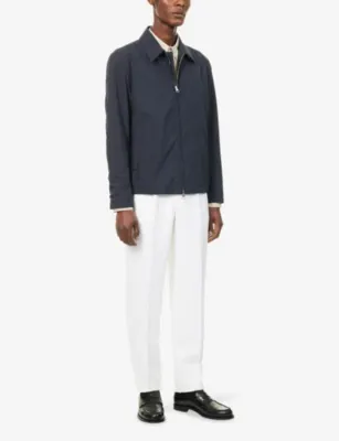 DUNHILL Double-Pleated Straight-Leg Linen Trousers - 40R detail 2