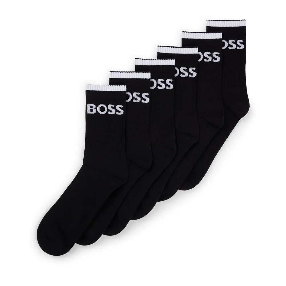Boss Mens BOSS Bodywear Stripe Crew Socks with Logo Detail detail 3