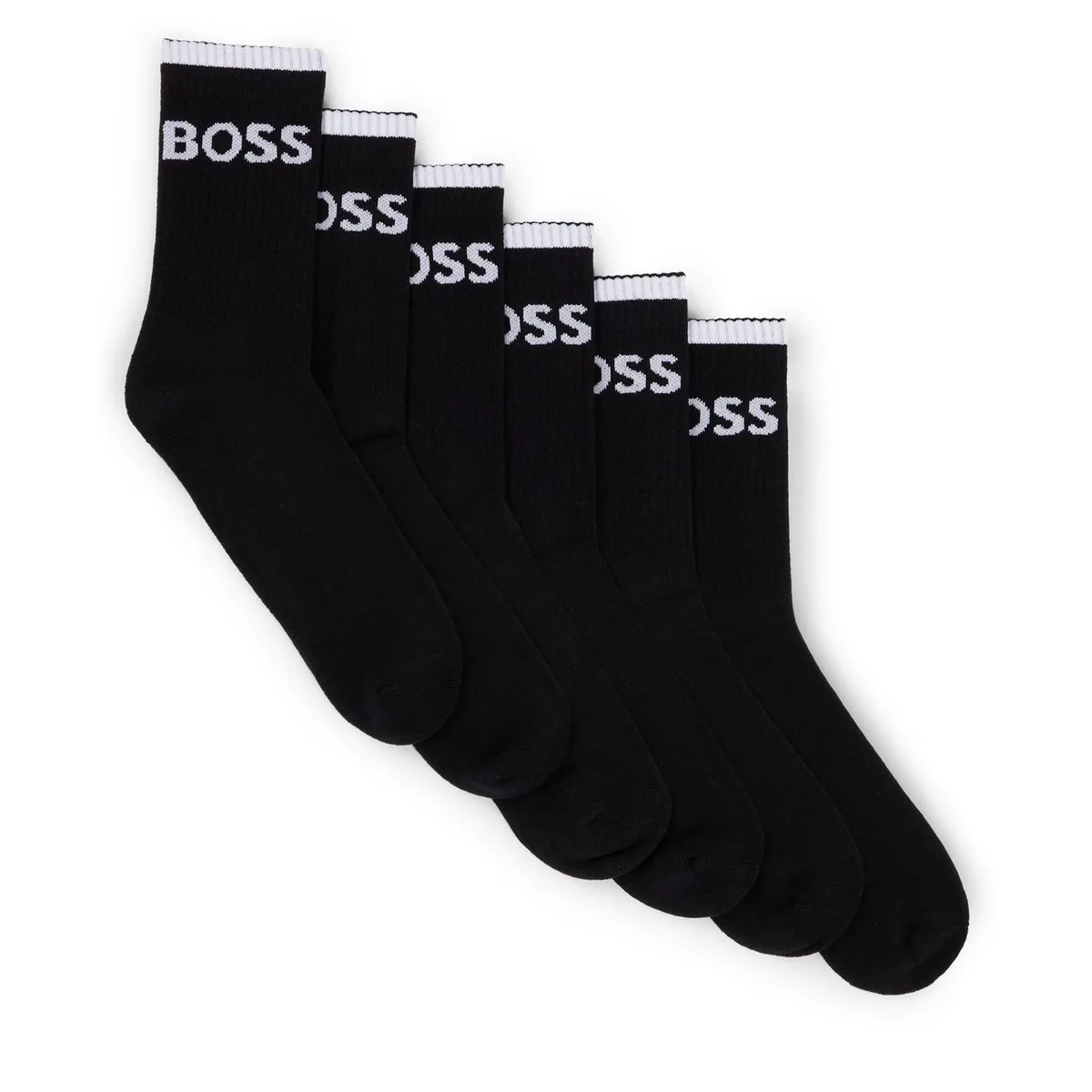 Boss Mens BOSS Bodywear Stripe Crew Socks with Logo Detail
