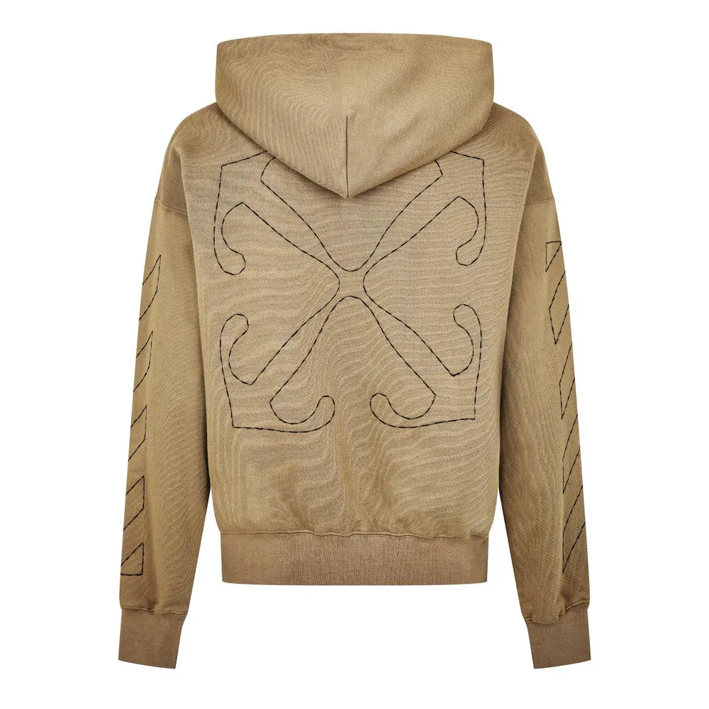 Off White Men's -Stitch Cotton Long Sleeve Pull Over Hoodie detail 2