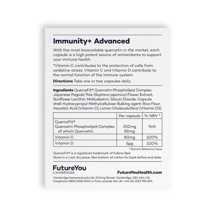 FutureYou Cambridge Immunity+ Advanced 28 Capsules detail 2