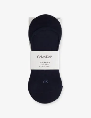 CALVIN KLEIN Logo No-Show Stretch-Cotton Socks - GREY MELANGE - 5.5-8 in WHITE – Mens | Underwear & socks | Socks | Trainer Socks