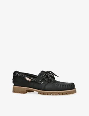 GOLDEN GOOSE Cruise Beaded Suede Loafers - EUR 43 / 9 UK MEN in BLACK, additional product view 3