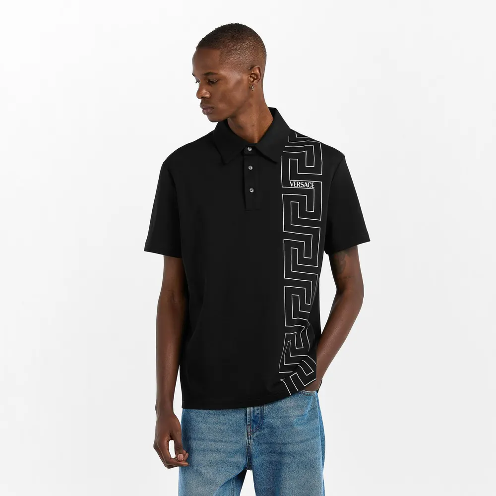 Versace Men's Grec Short Sleeve Polo Shirt detail 3