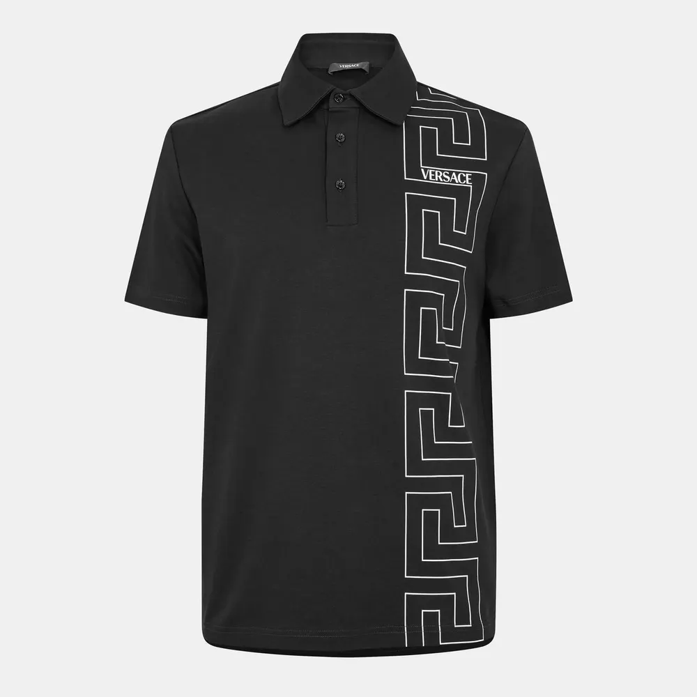 Versace Men's Grec Short Sleeve Polo Shirt