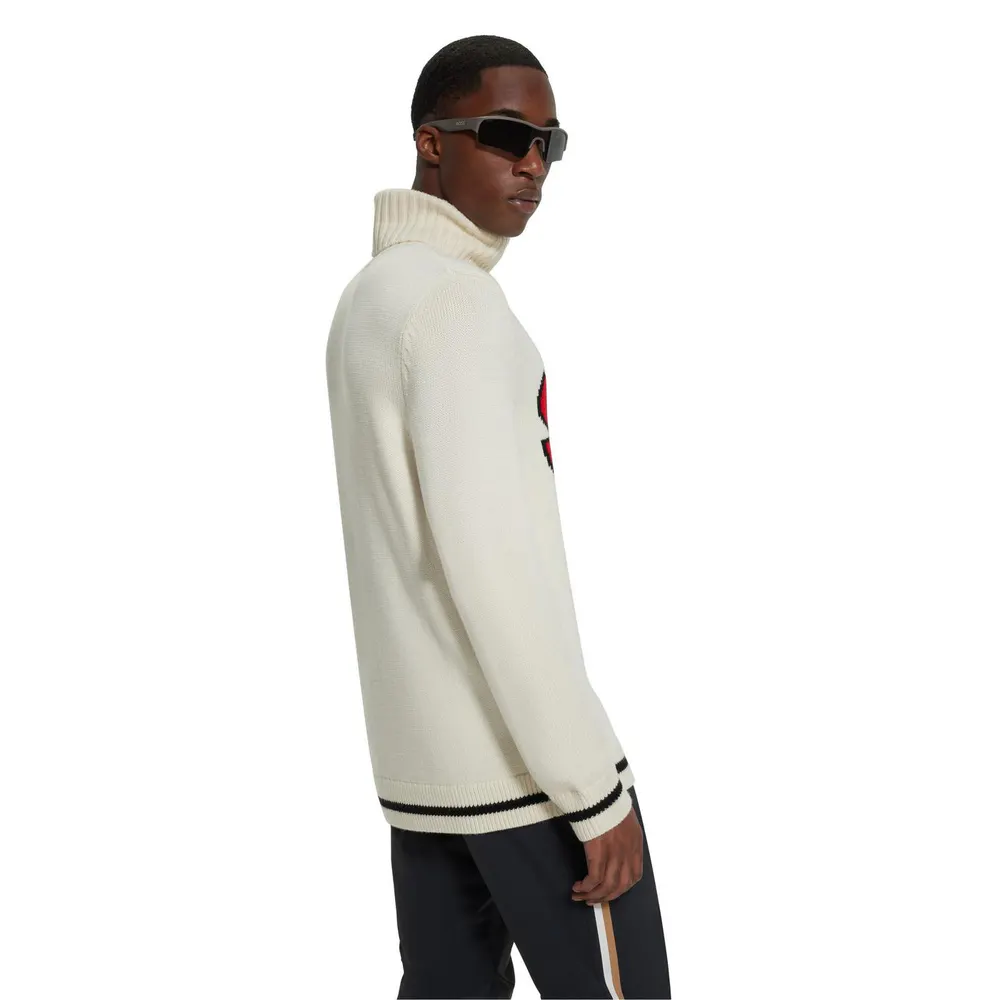 Boss Men's Ribbed Crew-Neck Sweatshirt detail 2