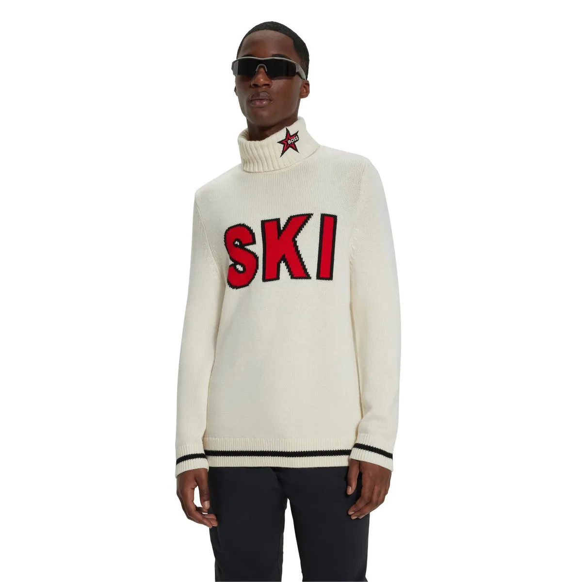 Boss Men's Ribbed Crew-Neck Sweatshirt