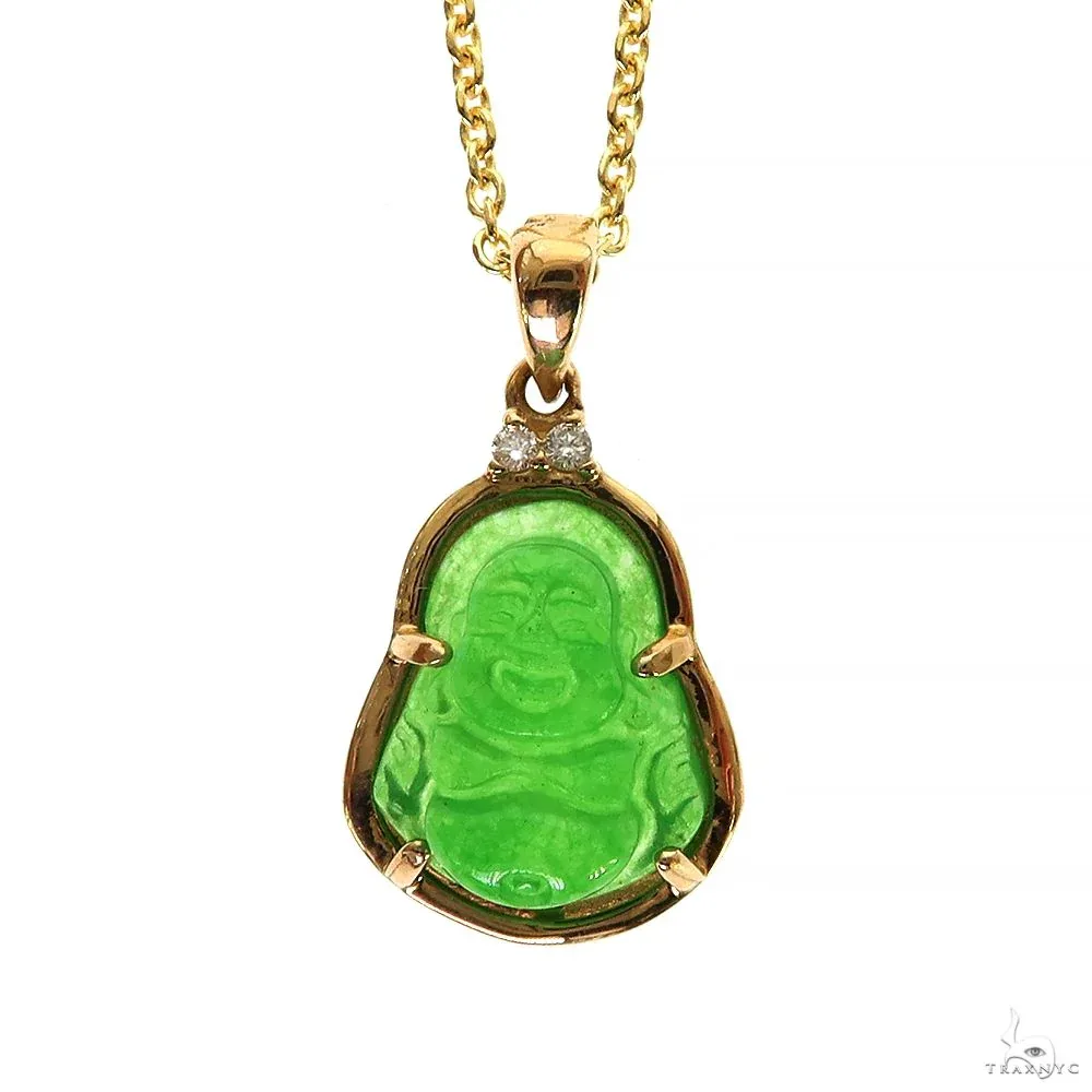 RINA - SUNNY 2 Jade Stone Buddha Pendant Set 70027 in Rose Gold – Pendant