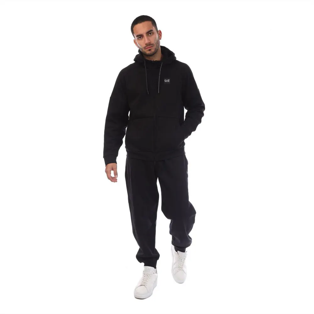 EA7 Box Logo Zip Hooded Tracksuit