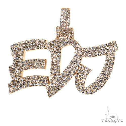 RINA - For Him CUSTOM Custom Made 'EDJ' Diamond Pendant 67596 in Rose Gold – Pendant