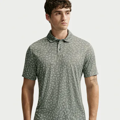 Nike Par Men's Dri-FIT Grass Print Golf Polo - Camo Green