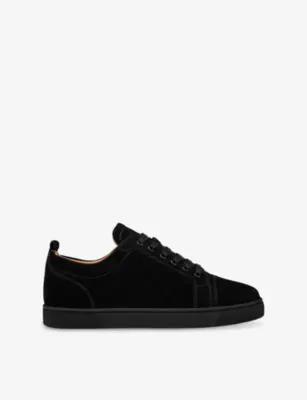 CHRISTIAN LOUBOUTIN Louis Junior Suede Trainers - EUR 43.5 / 9.5 UK MEN in BLACK – Mens | Trainers | Lace up trainers