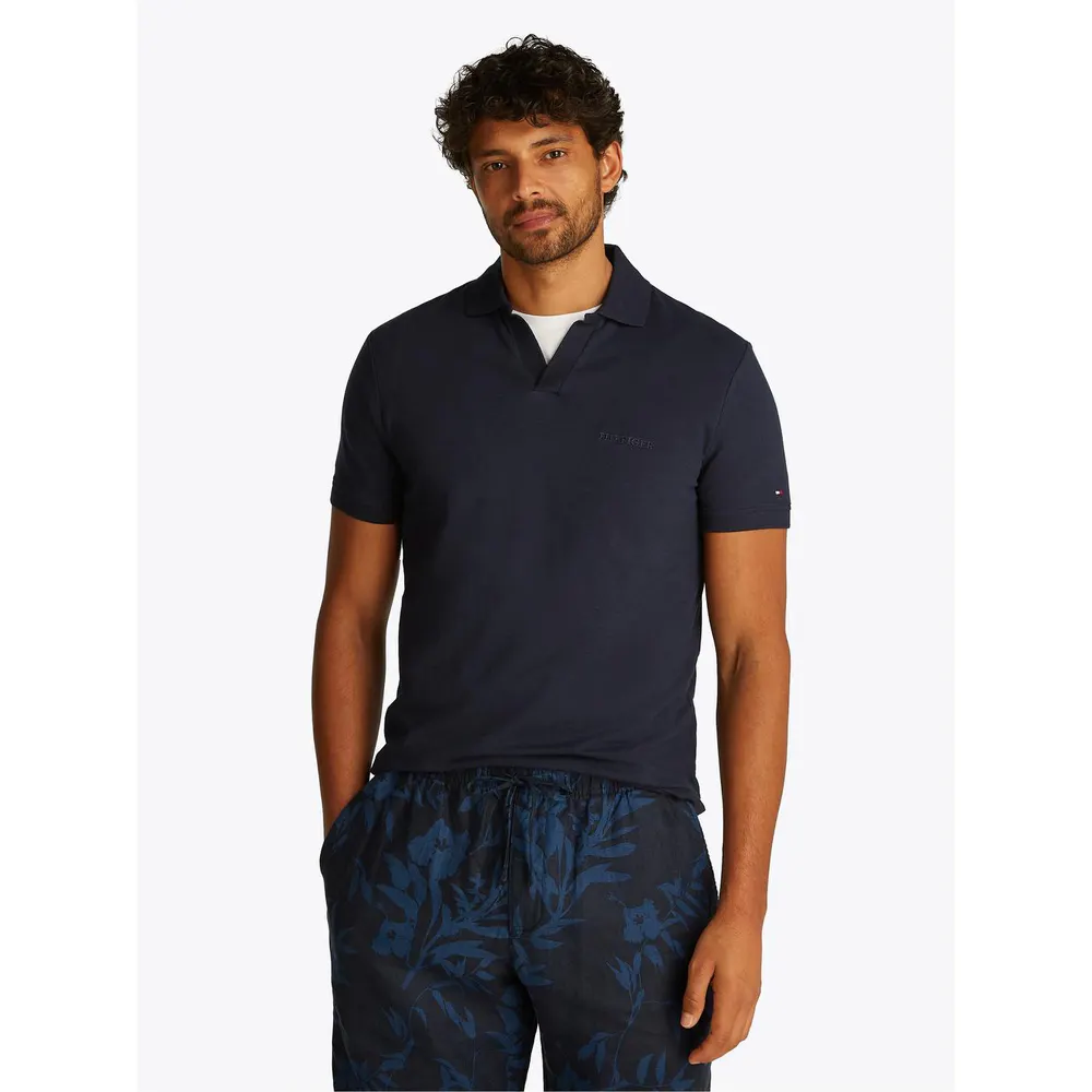 Tommy Hilfiger Men's Cotton Linen Terry Short Sleeve Polo Shirt detail 3