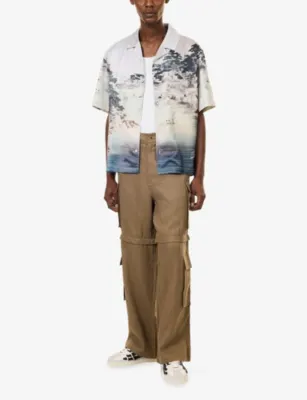 1886 Japanese Bay Printed Satin Shirt in MULTICOLOR, additional product view 2