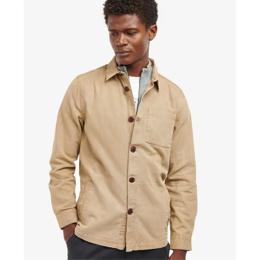 Barbour Mens Washed Cotton Long Sleeve Overshirt detail 2