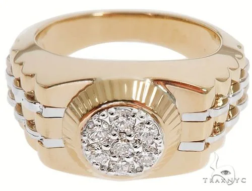 RINA - For Him FACTORY 14K Two Tone Gold Men's Diamond Ring 64666 in 9 – Ring