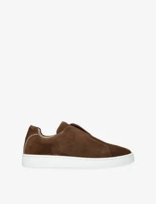 AURELIEN AUR3 Suede Trainers - EUR 44 / 10 UK MEN in Dark Brown – Mens | Trainers | Lace up trainers