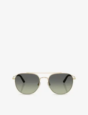 OLIVER PEOPLES OV1346S R-10 Pilot-Frame Metal Sunglasses
