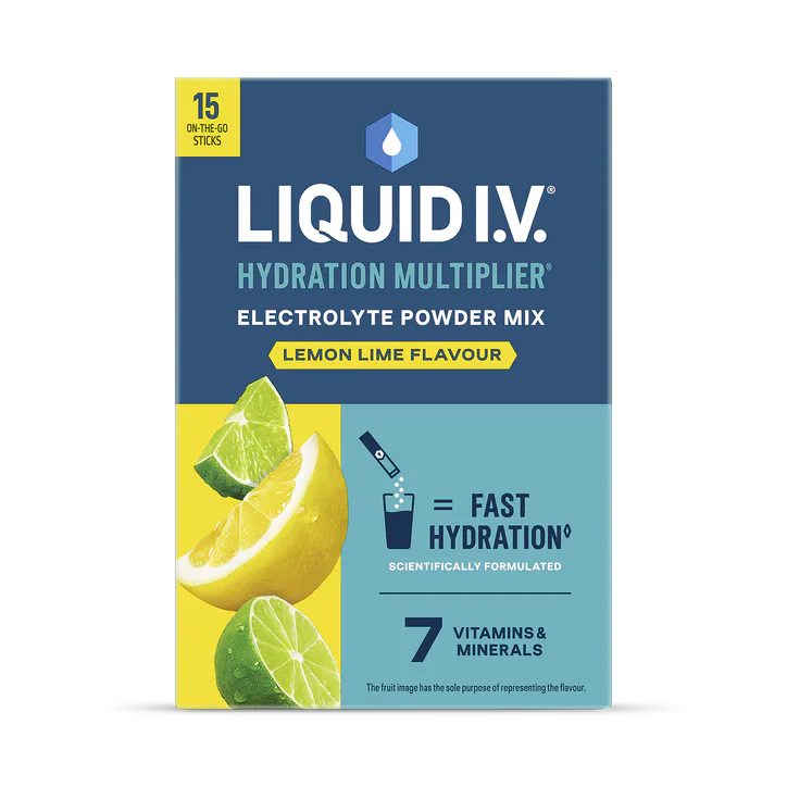 LIQUID I.V Liquid I.V. Hydration Electrolyte Powder Mix Lemon Lime 15 Sachets
