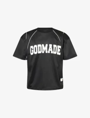 GODMADE Logo-Print Perforated Jersey T-Shirt