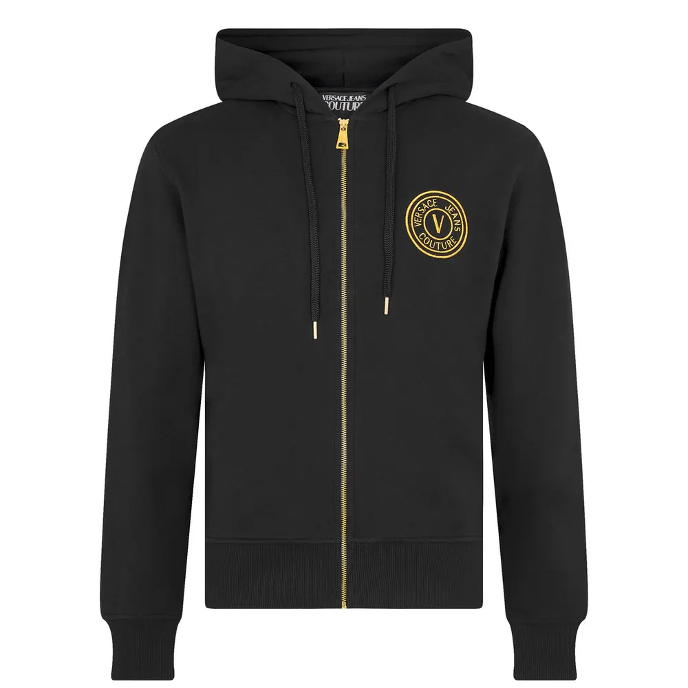Versace Jeans Couture Foil Stamp Zip Hoodie in Black G89 – Clothing