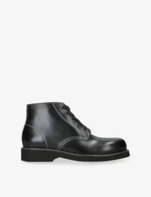 LEMAIRE Stitch Leather Derby Boots - EUR 43 / 9 UK MEN in BLACK – Mens | Smart shoes | Derby shoes