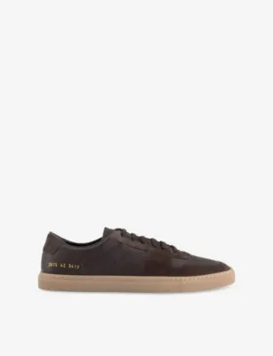 COMMON PROJECTS BBall Duo Leather and Suede Trainers - 10 in DARK BROWN – Mens | Trainers | Lace up trainers