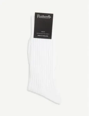 PANTHERELLA Ribbed cotton-blend socks - DUSTY PINK detail 2