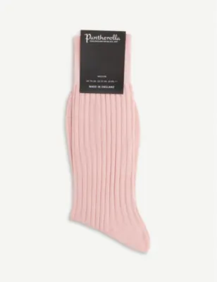 PANTHERELLA Ribbed cotton-blend socks - DUSTY PINK