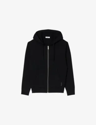 SANDRO Oversized-Fit Zip-Up Jersey-Knit Hoodie
