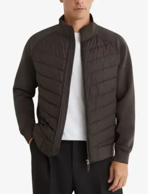 REISS Calvorn Hybrid Quilted-Body Cotton-Blend Jacket detail 3