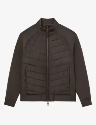 REISS Calvorn Hybrid Quilted-Body Cotton-Blend Jacket