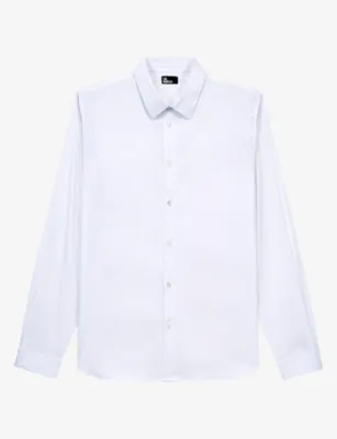 THE KOOPLES Slim-fit cotton-blend shirt - WHI01 detail 2