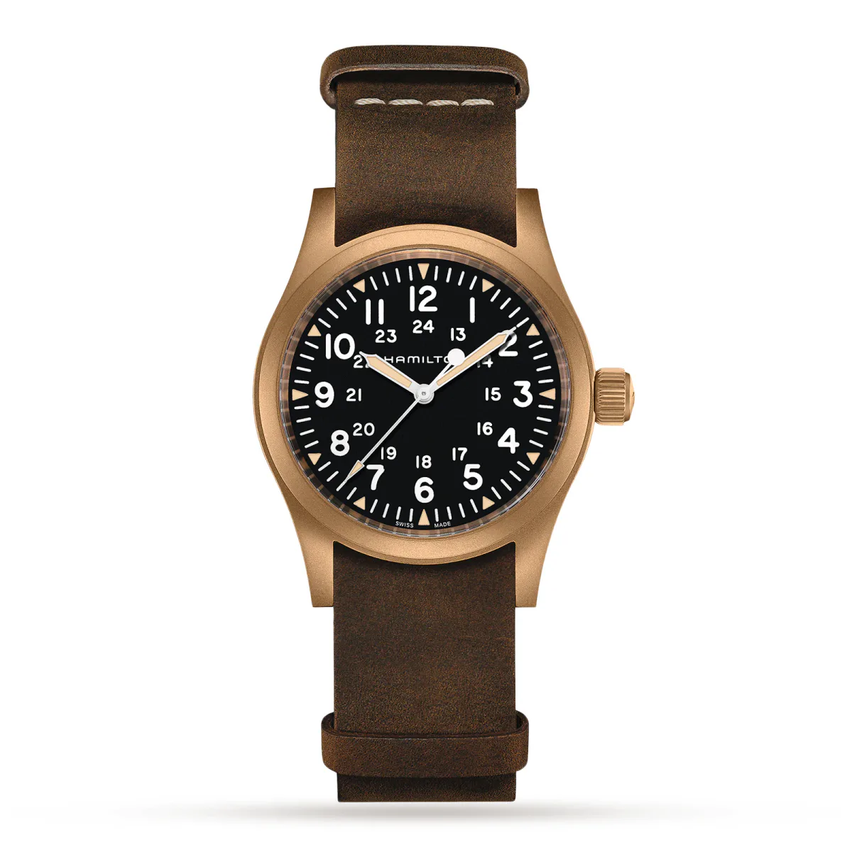 Hamilton Khaki Field Mechanical Bronze 38mm Mens Watch Black