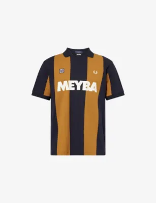 FRED PERRY x Meyba Striped Polo Shirt in NAVY – Mens | Tops & t-shirts | Polo shirts | Short sleeve