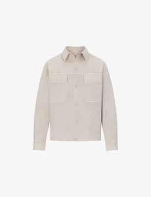 SKIMS Woven Relaxed Cotton-Nylon Shirt - STONE in ONYX, additional product view 2