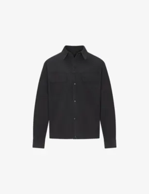 SKIMS Woven Relaxed Cotton-Nylon Shirt - STONE in ONYX – Mens | Shirts | Casual Shirts | Long-sleeved