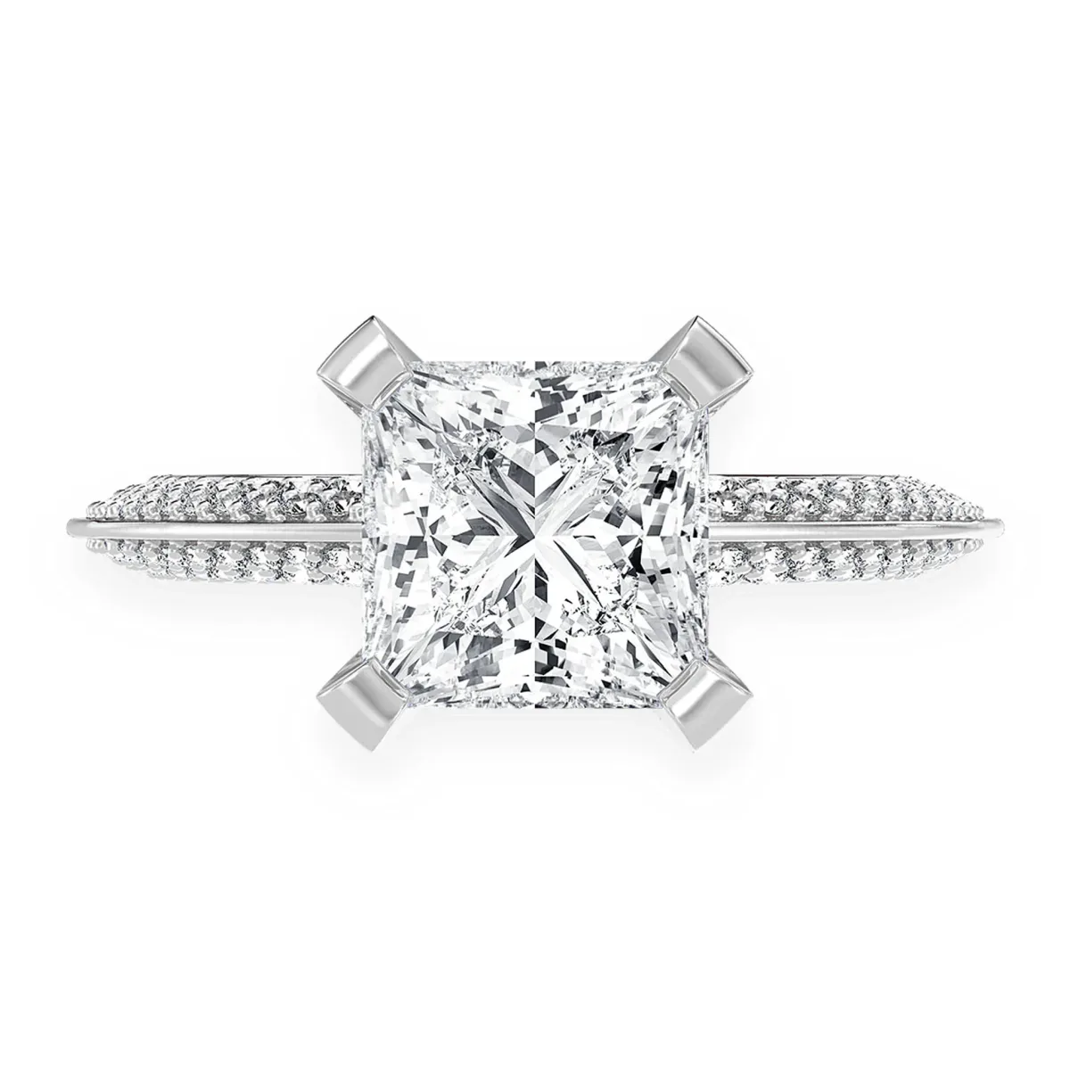 For Him 2ct Princess Cut Solitaire Knife Edge Engagement Ring in Rose Gold / 2.00ctw Princess Diamond (K/SI2) / Natural Diamond – Ring