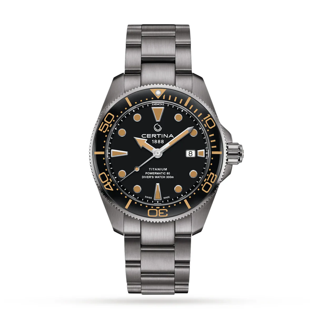 Certina Aqua DS Action Diver Black Dial 43mm Mens Watch