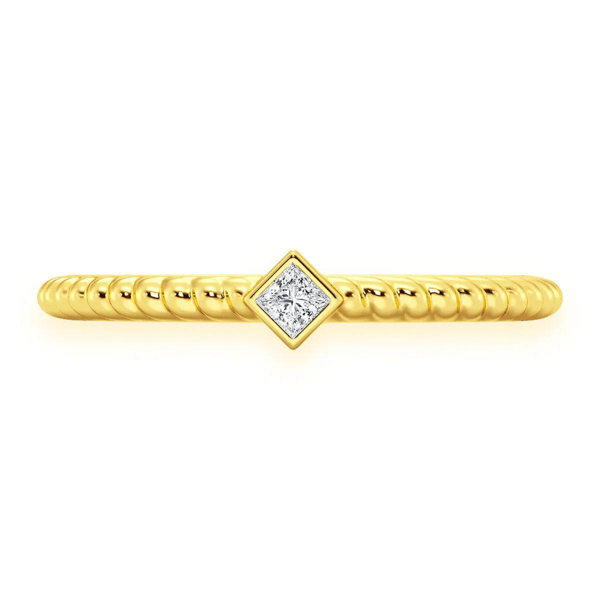 For Him Princess Rope Bezel Diamond Ring in Yellow Gold / Natural Diamond – Ring