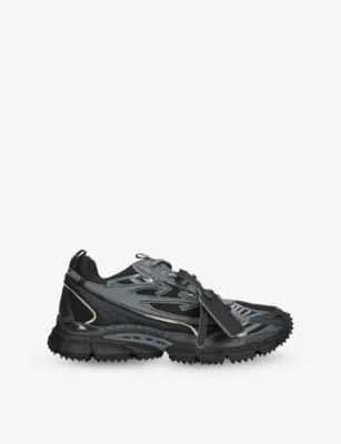 OFF-WHITE C/O VIRGIL ABLOH Be Right Back Mixed-Textile Low-Top Trainers - EUR 45 / 11 UK MEN in BLACK – Mens | Trainers | Lace up trainers