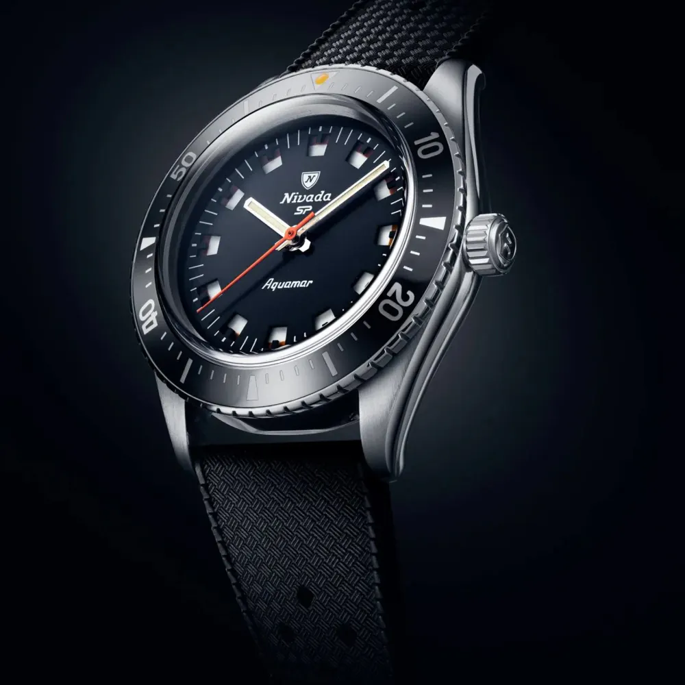 Nivada Grenchen Aquamar Automatic 38mm Mens Watch Black in Black, additional product view 2