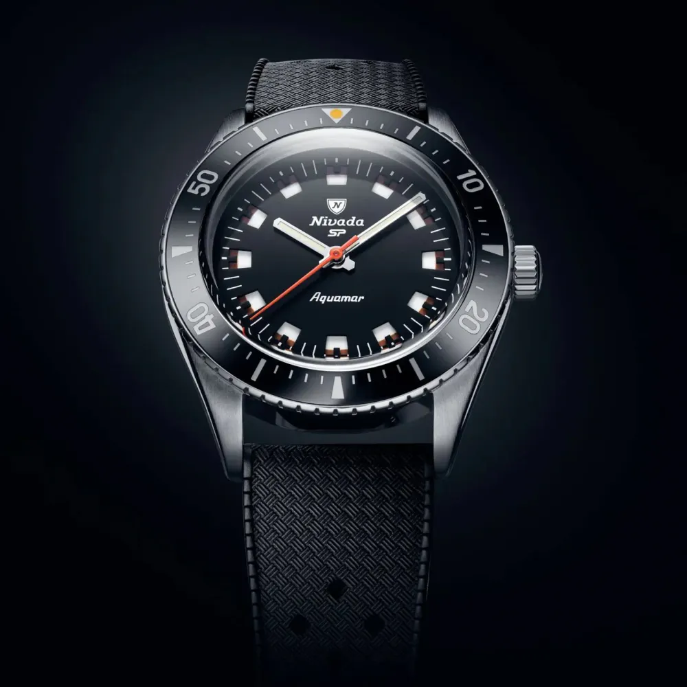 Nivada Grenchen Aquamar Automatic 38mm Mens Watch Black in Black, additional product view 3