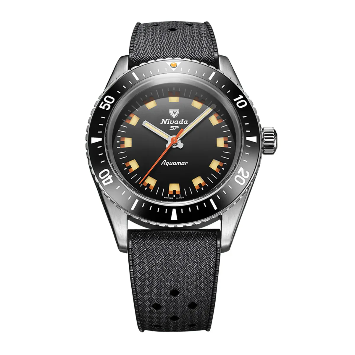 Nivada Grenchen Aquamar Automatic 38mm Mens Watch Black