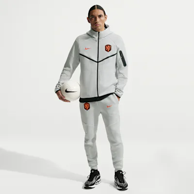 Nike Netherlands Tech Fleece Men's Nike Football Joggers - Photon Dust/Hyper Crimson