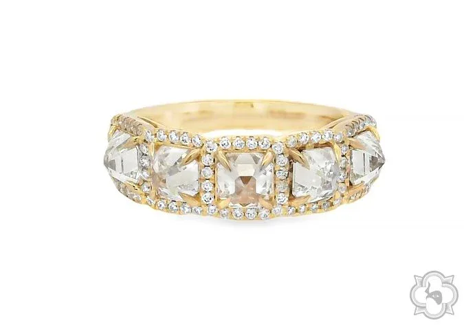 RINA - For Him CUSTOM CVD Inverted Brilliance Asscher Cut 5 Stone Diamond Ring 70405 in Rose Gold / 7 – Ring