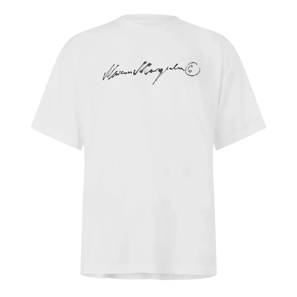 MM6 Maison Margiela Signature Overdyed Tee in White – Clothing